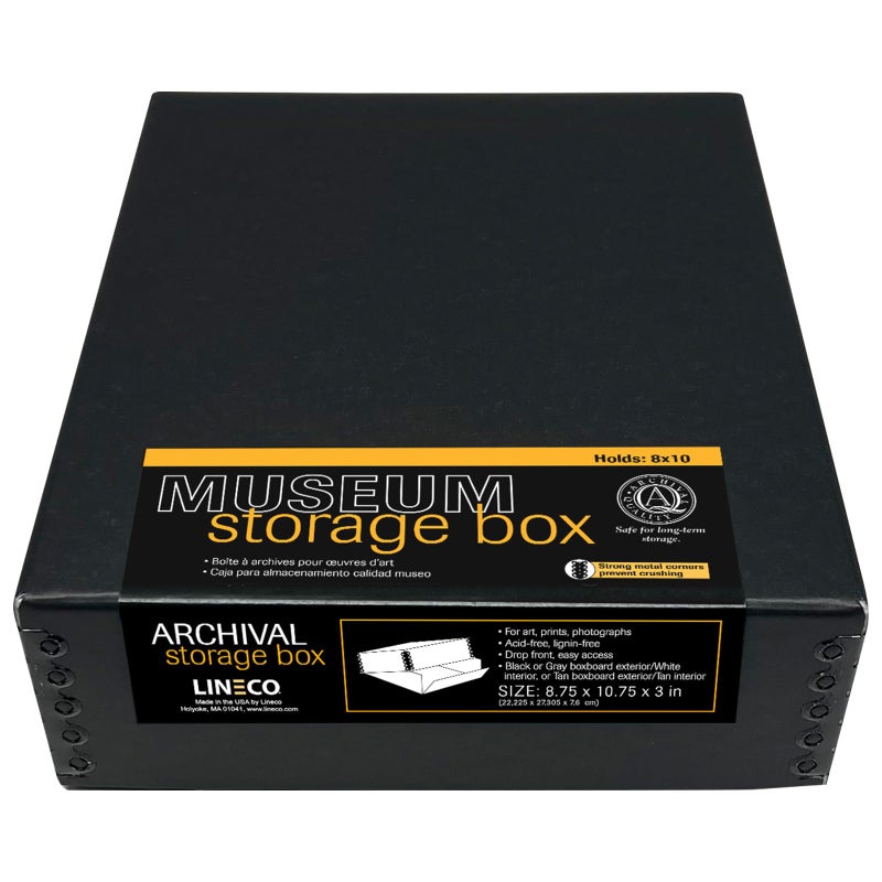 Lineco, 8x10 Museum Archival Storage Box, Drop Front Design with Metal Edge, Acid-Free, Preserveor for Photos, Documents, Crafts, DIY, Black - Image 5